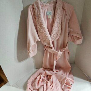 Womens Soft Pink Gilligan O'Malley Long Tie Wrap Dressing Gown House Robe VNTG